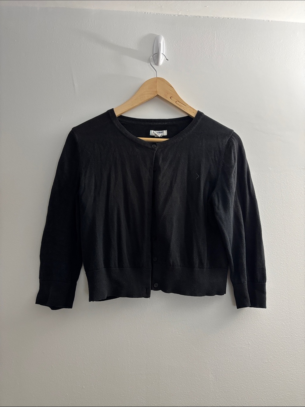 Old Navy Black Cropped Women's Button-Front Cardigan